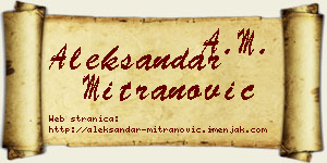 Aleksandar Mitranović vizit kartica